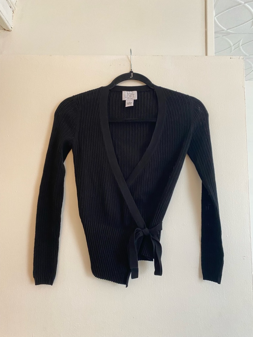 LOFT Textured Knit Wrap Top